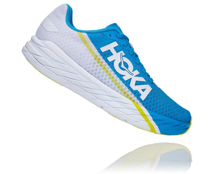 Hoka One One Rocket X Löparskor Dam - Vita/Blå - CYLHG-9158